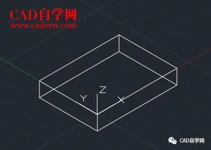 CAD教程 | 如何使用CAD绘制一个立体的长方体，展示其三个面