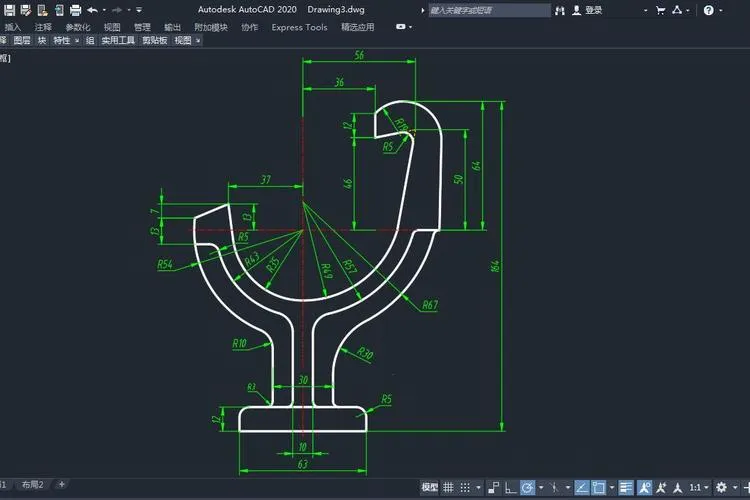 CAD教程 | 如何使用CAD2019绘制马桶的图形