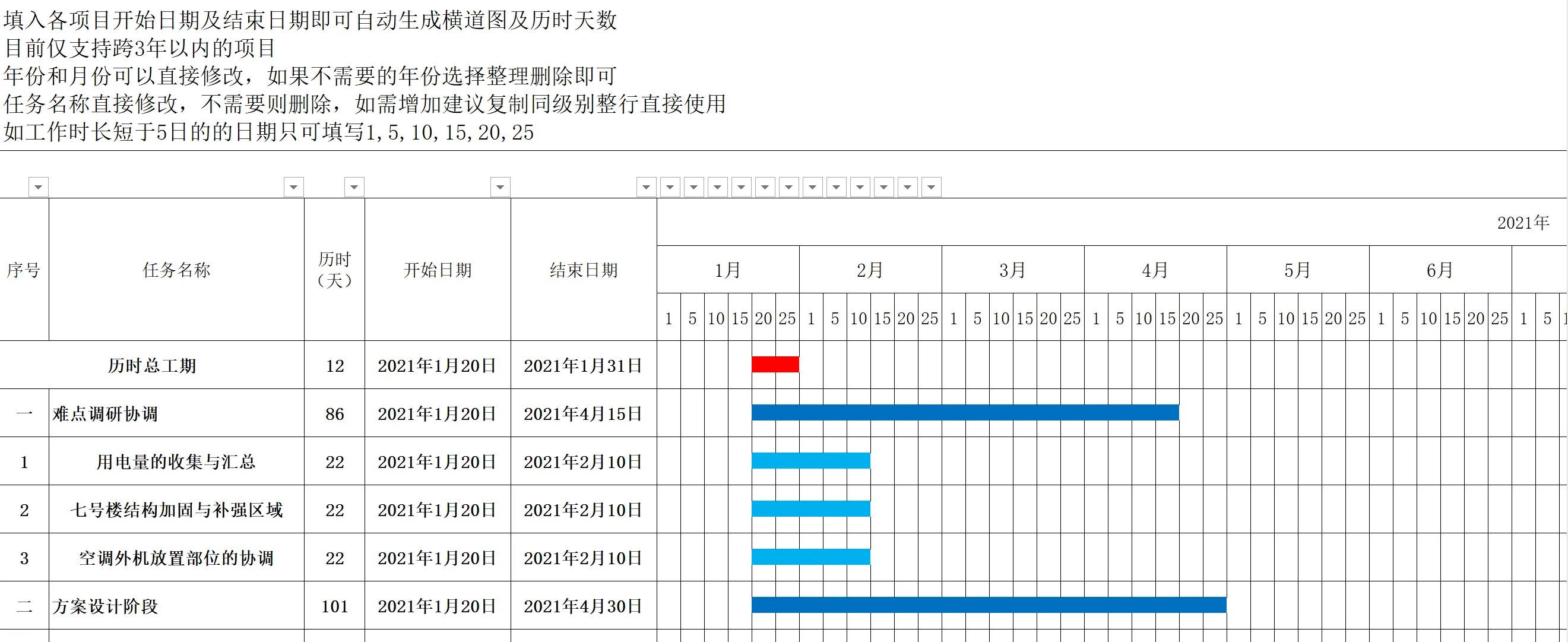 18份Excel及Projecet施工进度计划模板汇总免费下载