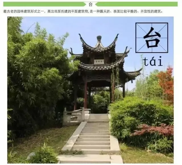 亭台、楼阁、轩榭、廊舫,这些建筑的特点是什么?