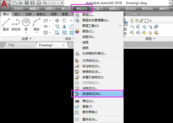 cad多线样式怎么设置