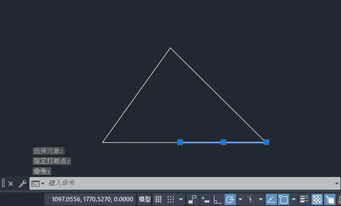cad中把线从某一点断开
