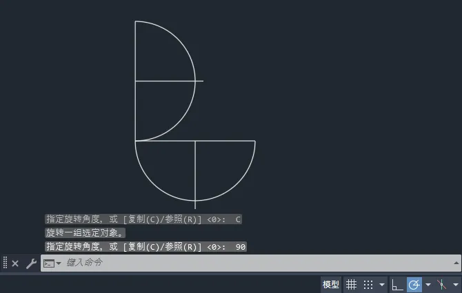 cad中旋转复制怎么用