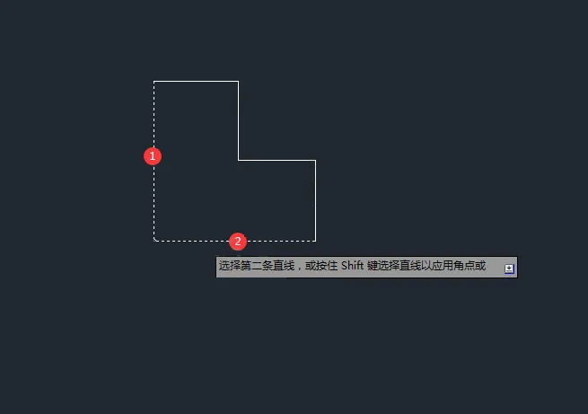 cad上怎么倒角