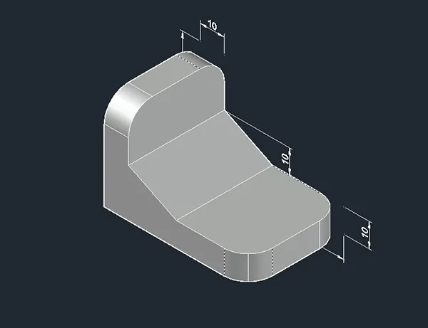 CAD用拉伸与倒圆角创建三维模型
