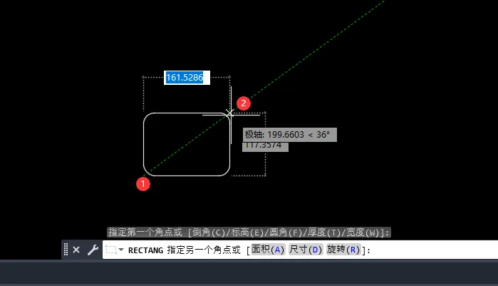 CAD2023画矩形时有圆角怎么办？