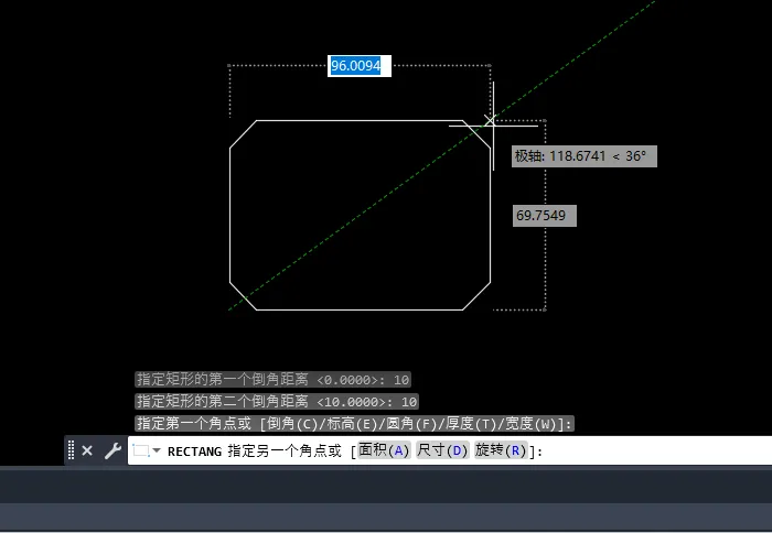 CAD2023怎么绘制倒角的矩形？