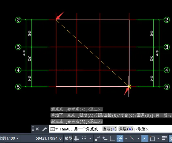 CAD天正建筑T20如何创建矩形墙体的方法