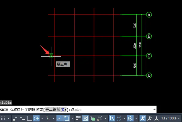 CAD天正建筑T20中如何使用单轴标注的方法