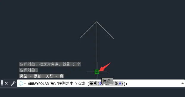 CAD2024绘制一个四边箭头标图