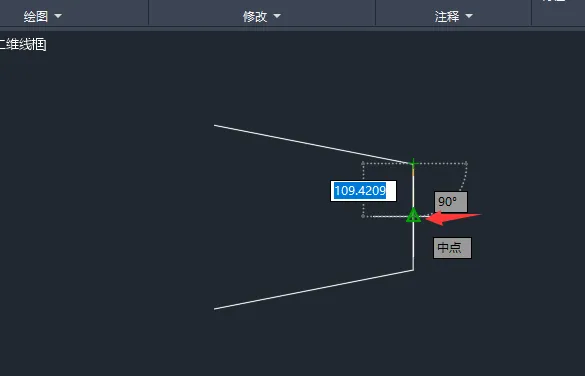 cad2022两根线怎么画弧形的方法