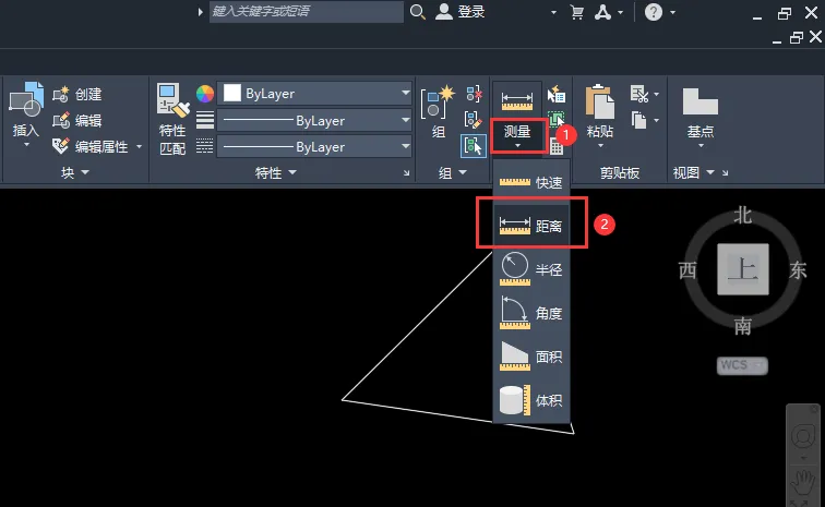 CAD2023测量距离的使用方法