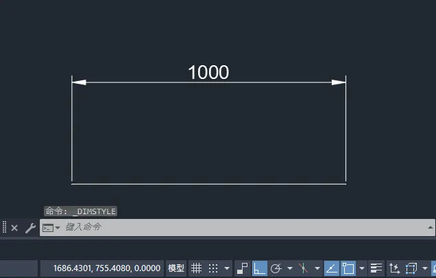 cad画1米直线应该输入多少