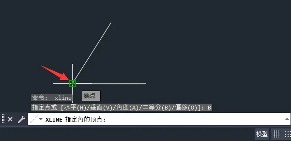 CAD怎么画夹角线