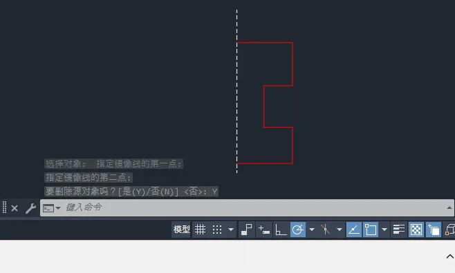 CAD镜像时怎么删除源对象
