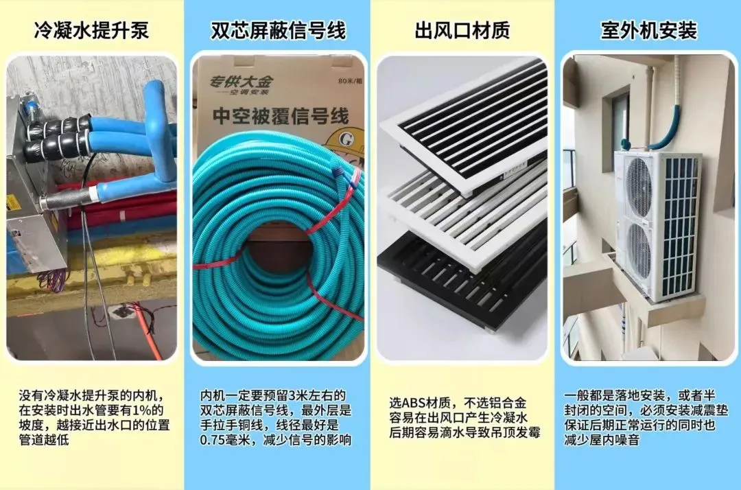 中央空调的安装流程和尺寸预留