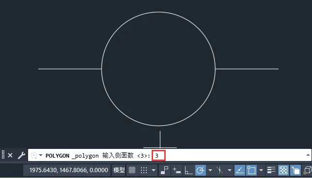 CAD圆里面怎么画个三角形