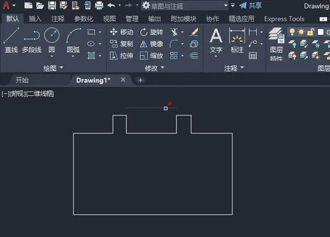cad2022矩形凹槽怎么画