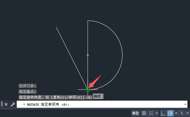 cad中旋转的参照怎么用