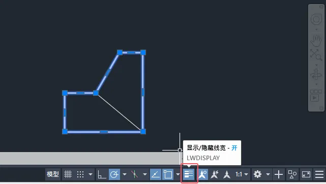 cad多段线粗细设置方法