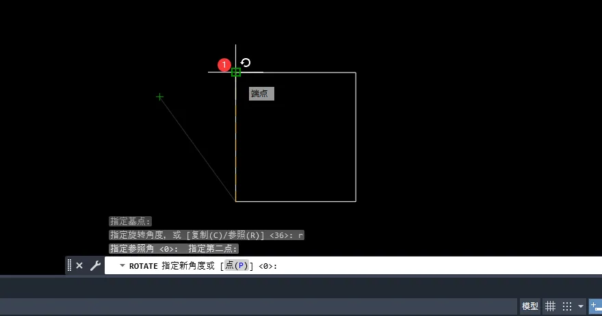 cad旋转到和一条线重合