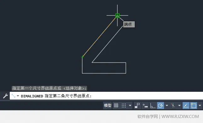 CAD2024用对齐标注给图形斜线标注的方法