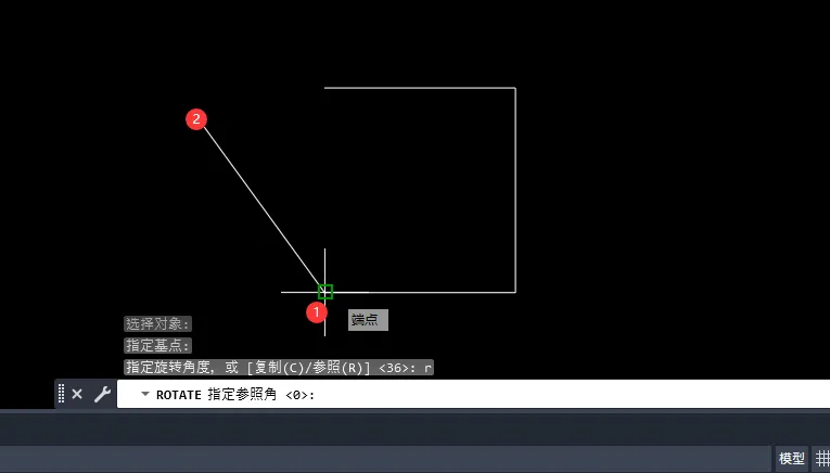 cad旋转到和一条线重合