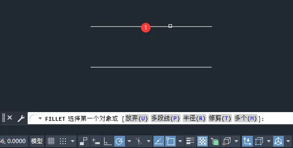 cad2022怎样把两条直线圆角