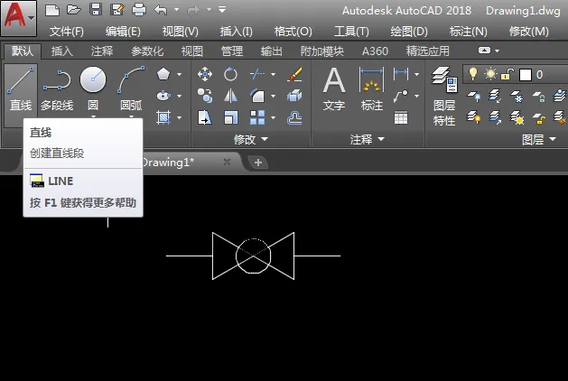 CAD定压差阀图例的画法