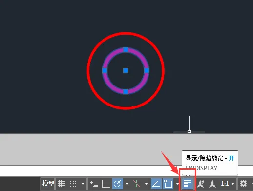 cad怎么把圆线加粗