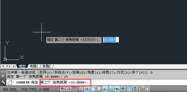 在CAD中怎么倒角