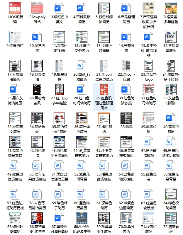 个人求职简历模板(150套)，可编辑，无套路下载