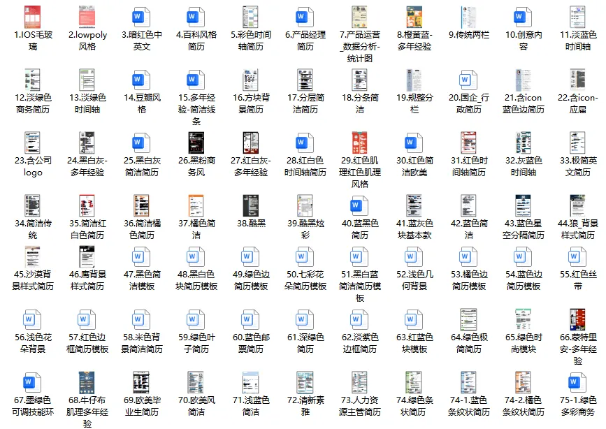 个人求职简历模板(150套)，可编辑，无套路下载