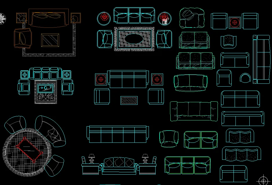 直接套用 齐全CAD格式室内家具平面图库