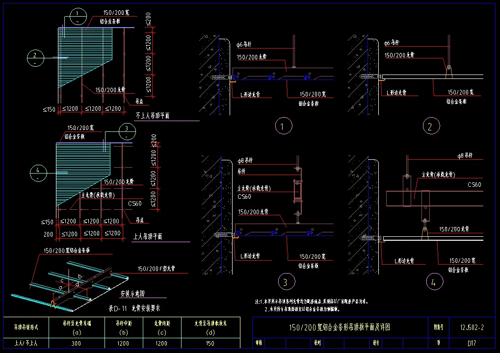 12J502-2内装修-室内吊顶 金属板（网）吊顶 CAD版可编辑下载